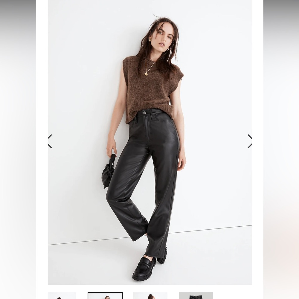 Madewell perfect vintage straight fake leather pant